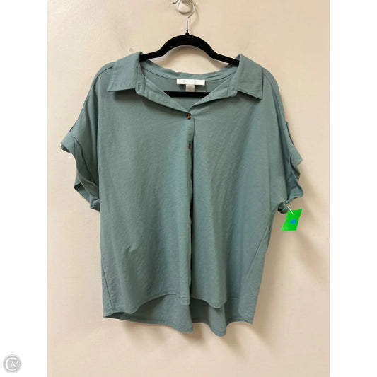 Blouse Short Sleeve By Clothes Mentor In Blue, Size: 1x