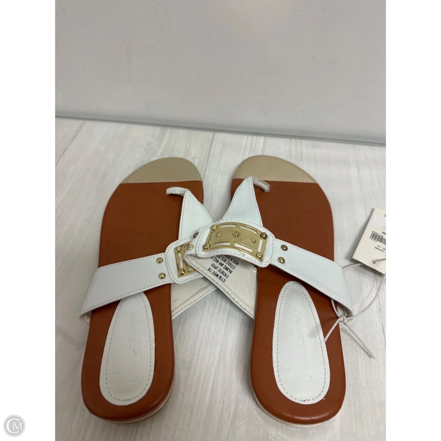 Sandals Flip Flops By Lane Bryant In White, Size: 11