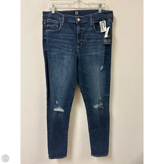 Jeans Skinny By Gap In Blue Denim, Size: 14