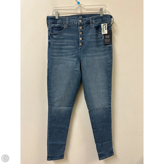 Jeans Skinny By Gap In Blue Denim, Size: 14
