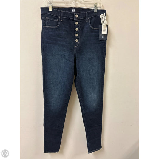 Jeans Skinny By Gap In Blue Denim, Size: 14
