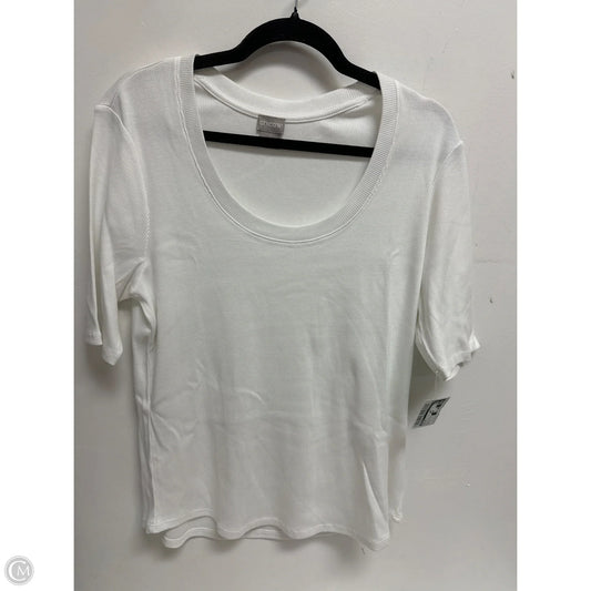 Top Short Sleeve By Chicos In White, Size: L