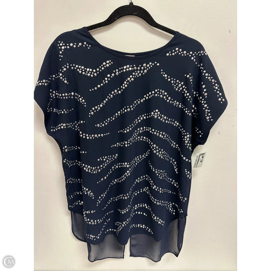 Top Short Sleeve By Chicos In Navy, Size: L