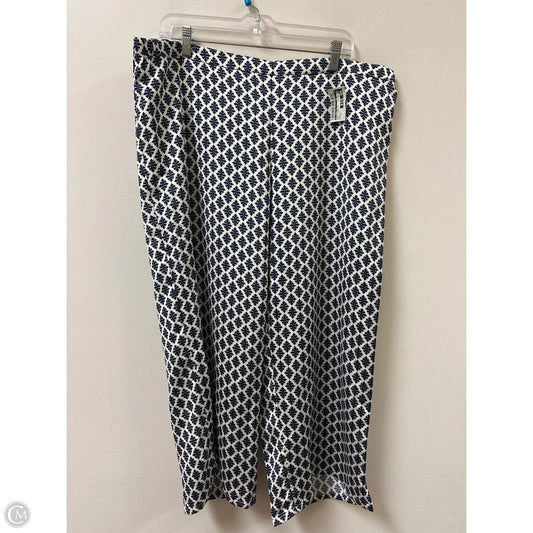 Pants Wide Leg By J. Jill In Blue & White, Size: 20