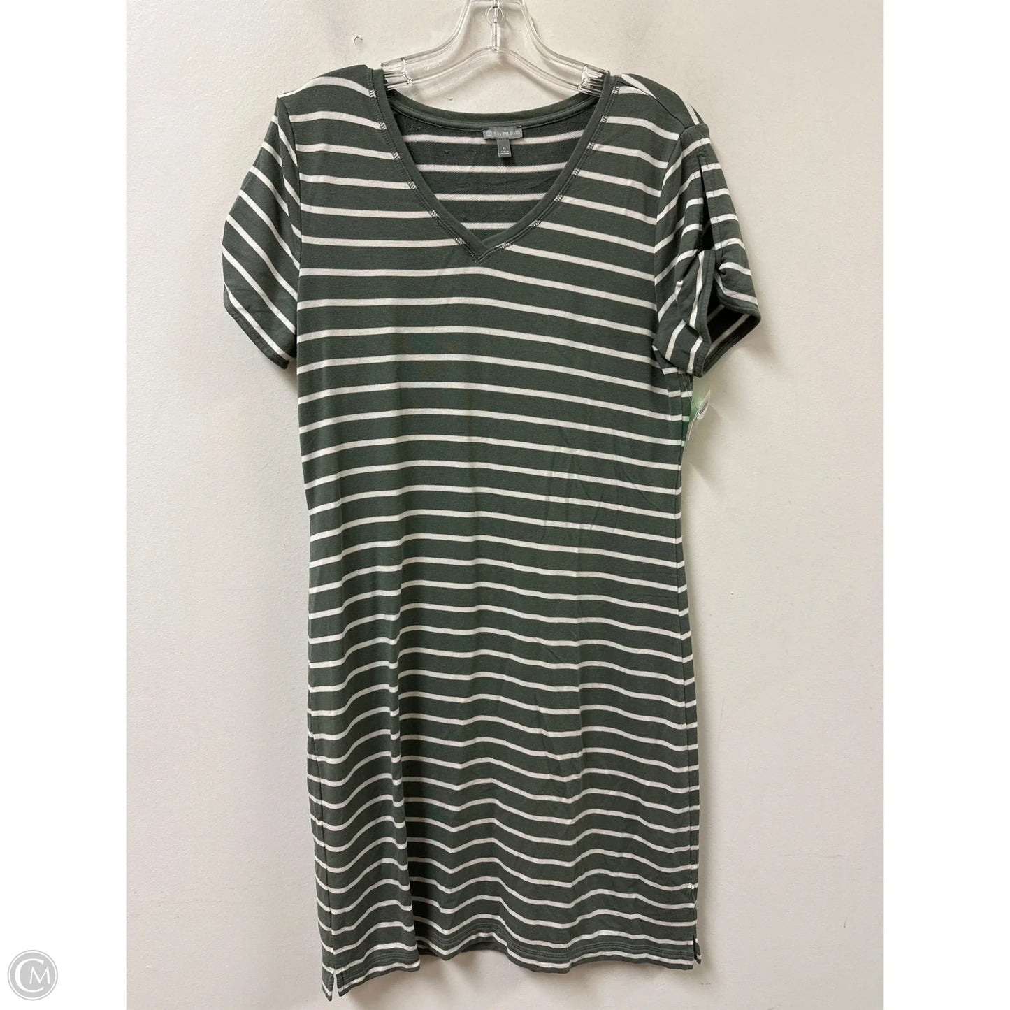 Dress Casual Midi By Talbots In Green & White, Size: M