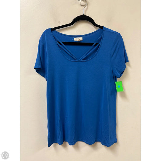 Top Short Sleeve By Cupio In Blue, Size: L