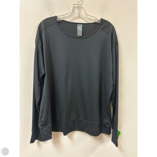 Athletic Top Long Sleeve Crewneck By Champion In Black, Size: 1x