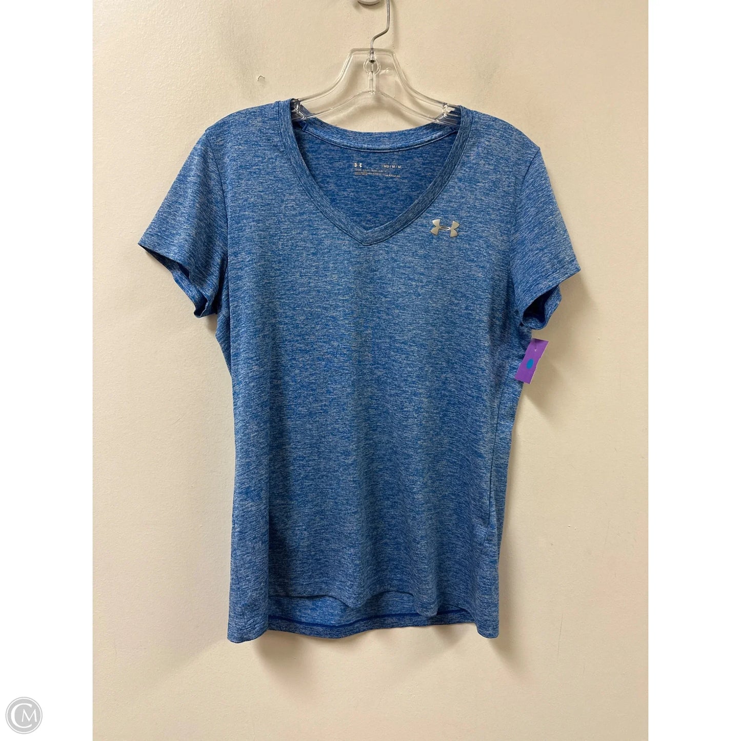 Athletic Top Short Sleeve By Under Armour In Blue, Size: M
