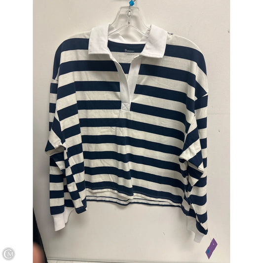 Top Long Sleeve By No Boundaries In Blue & White, Size: S
