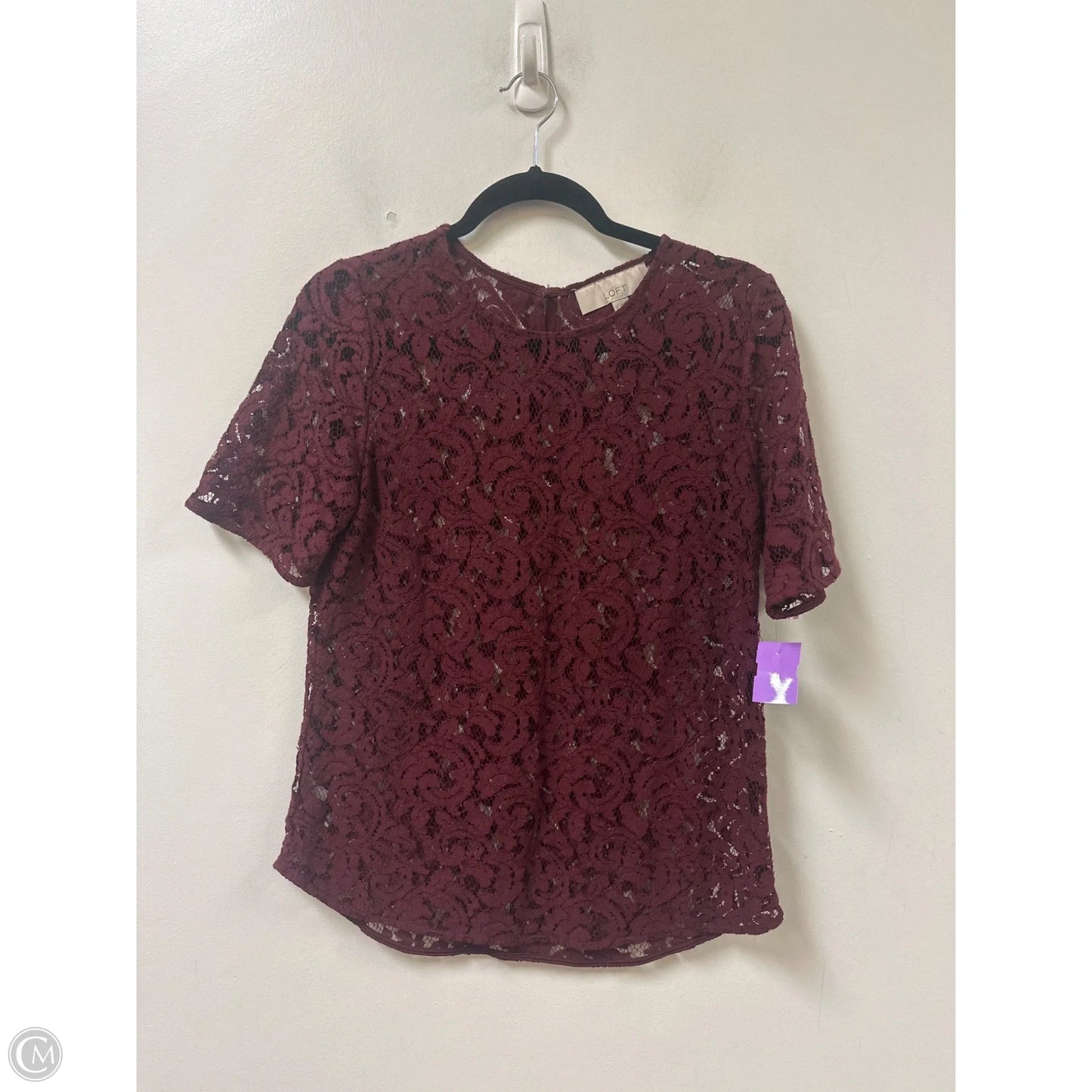 Top Short Sleeve By Loft In Red, Size: M