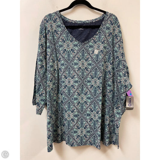 Top Long Sleeve By Catherines In Blue & Grey, Size: 4x
