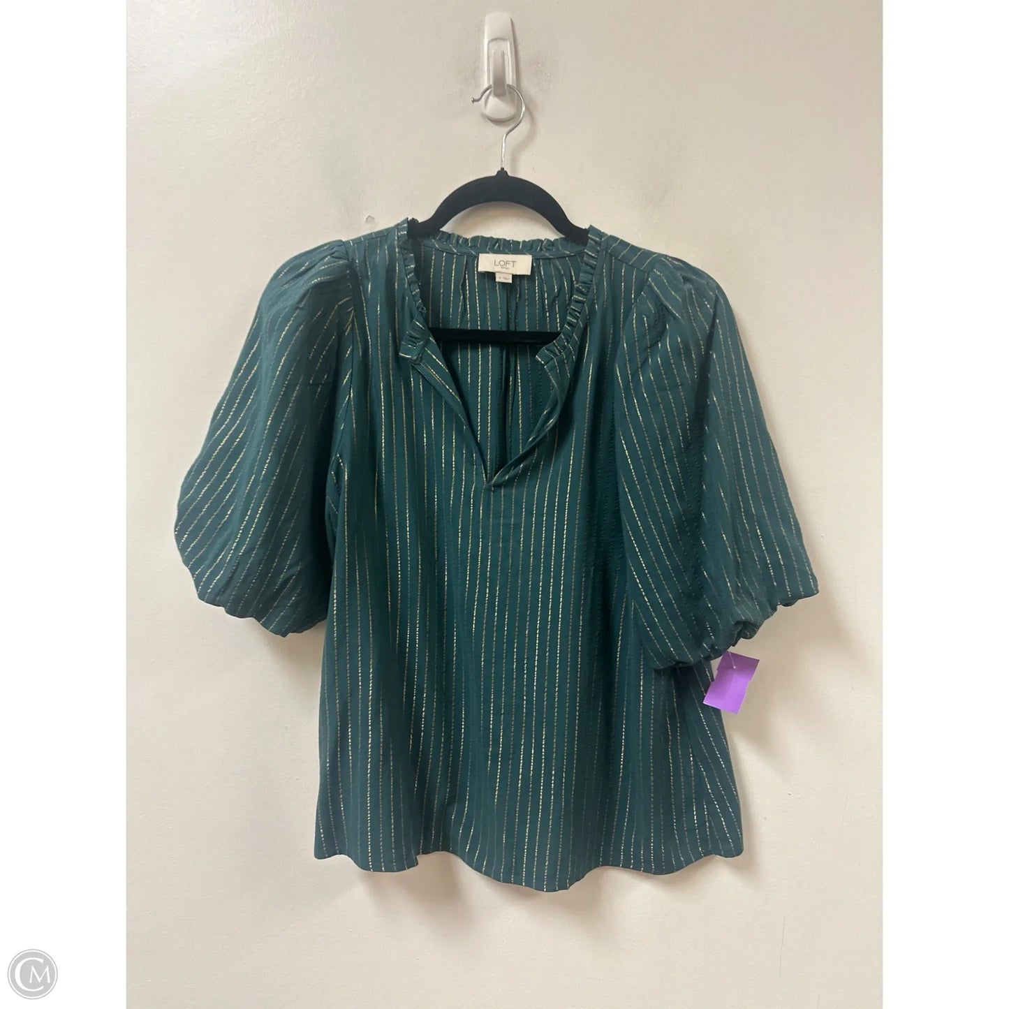Top Short Sleeve By Loft In Green, Size: S