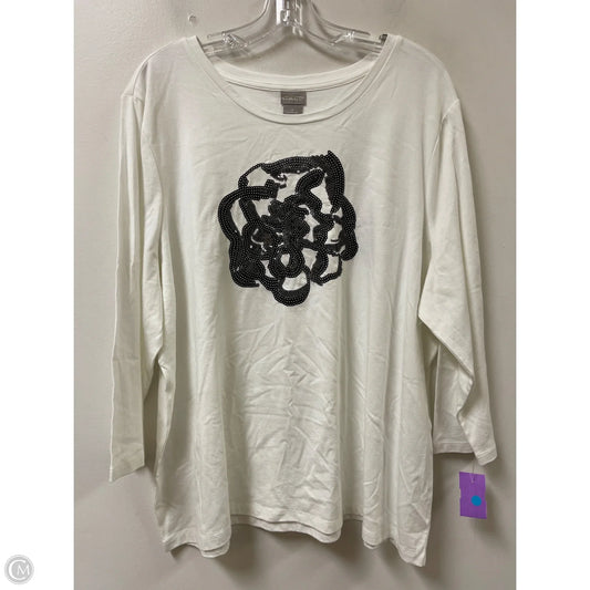 Top Long Sleeve By Chicos In White, Size: 1x