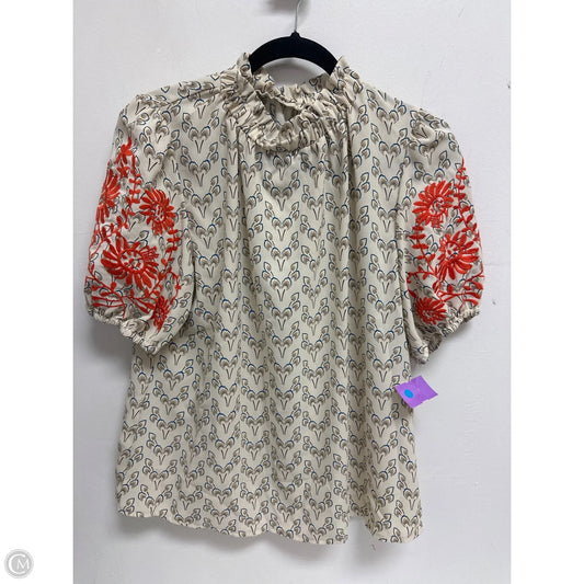 Top Short Sleeve By Shein In Cream, Size: L