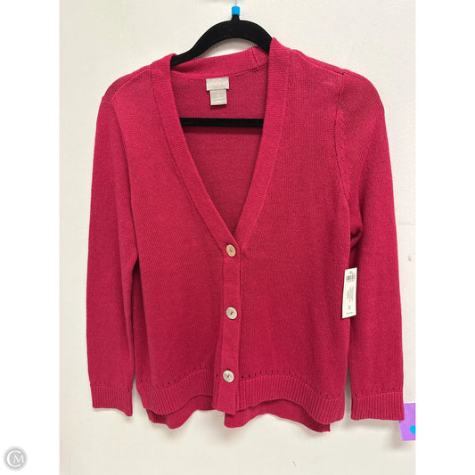 Sweater Cardigan By Chicos In Pink, Size: S