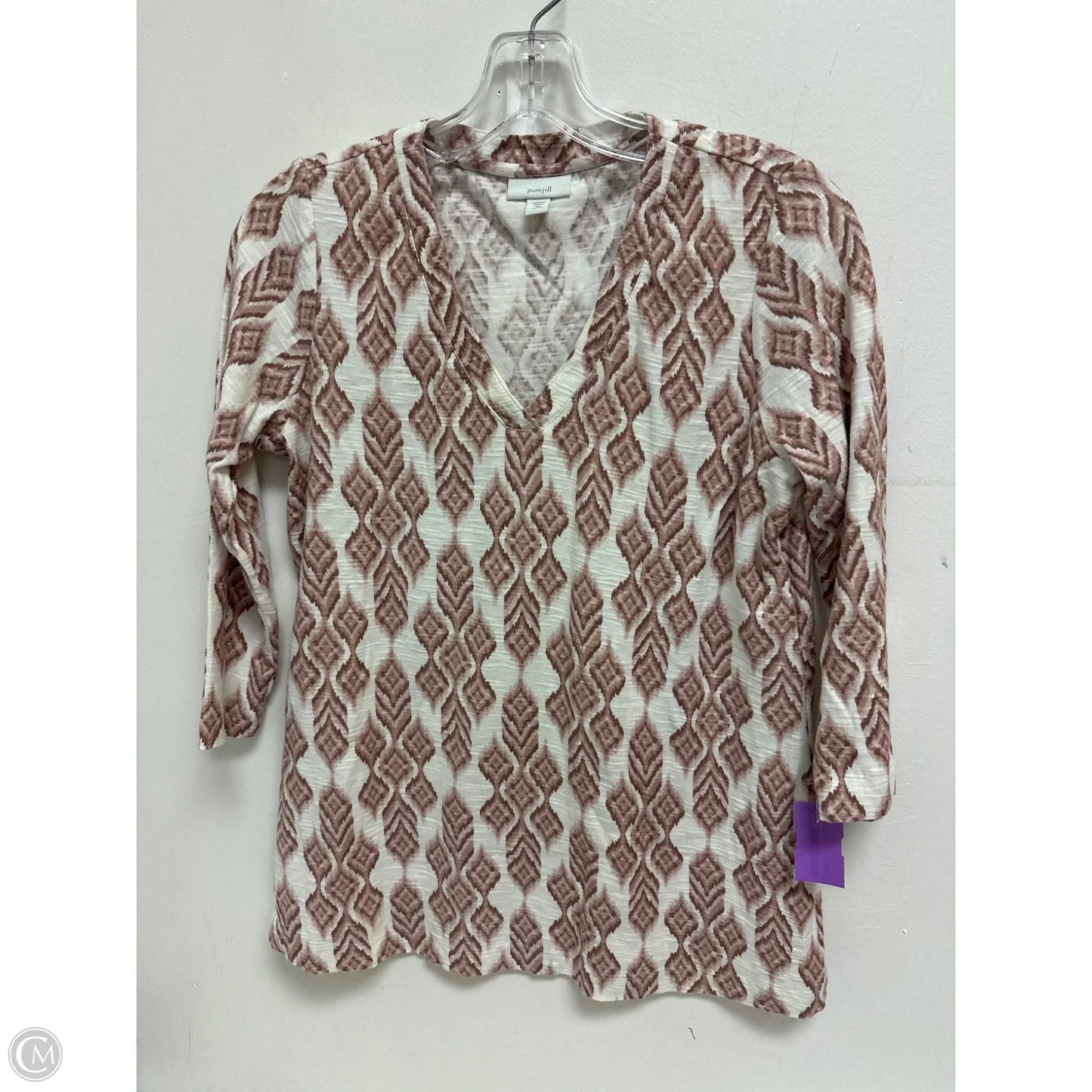 Top Long Sleeve By Pure Jill In Pink & White, Size: Xsp