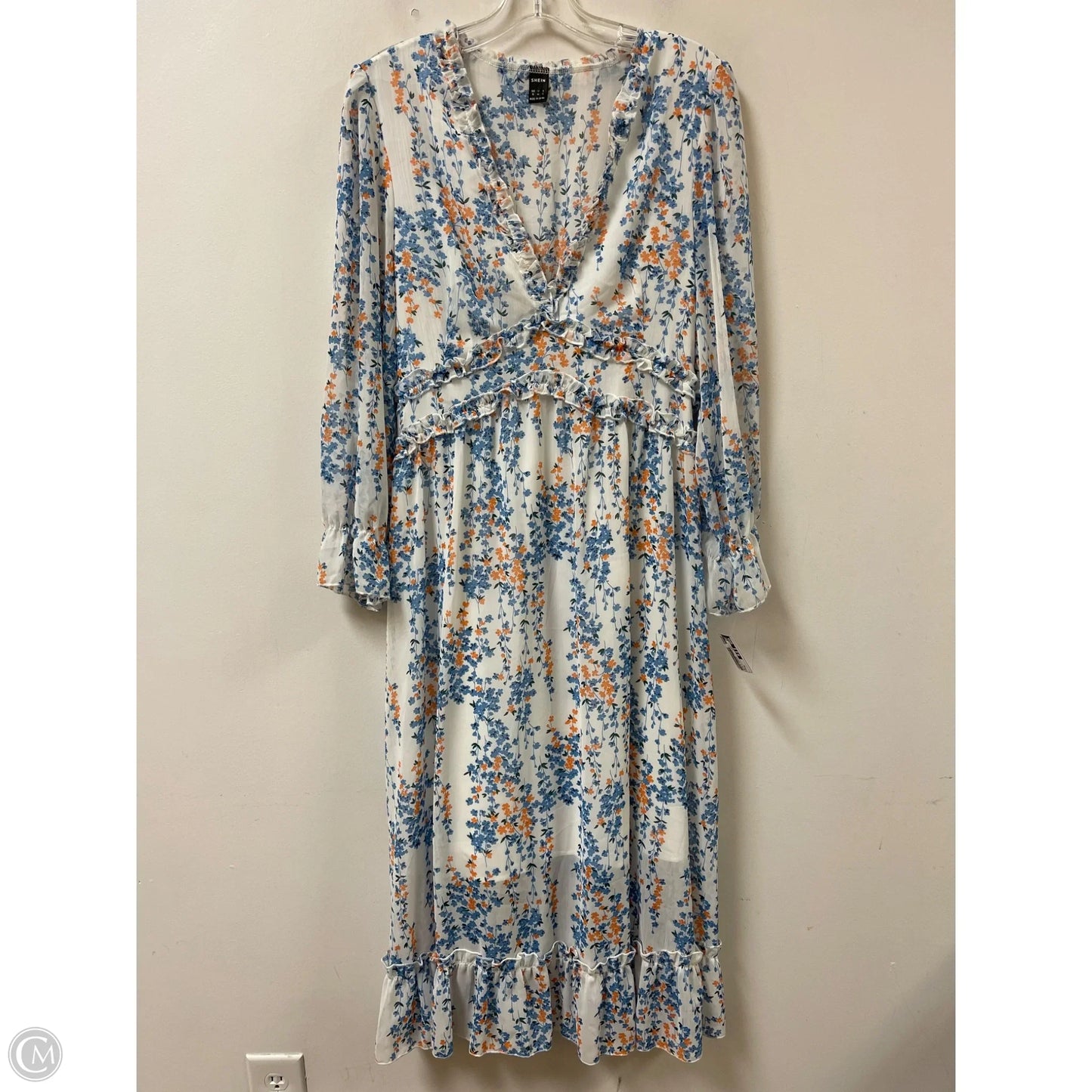 Dress Casual Maxi By Shein In Blue & Orange, Size: Xl