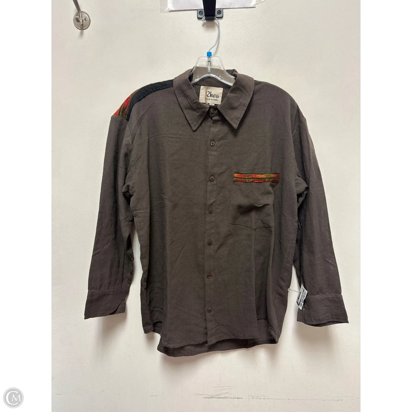 Blouse Long Sleeve By Clothes Mentor In Brown, Size: M