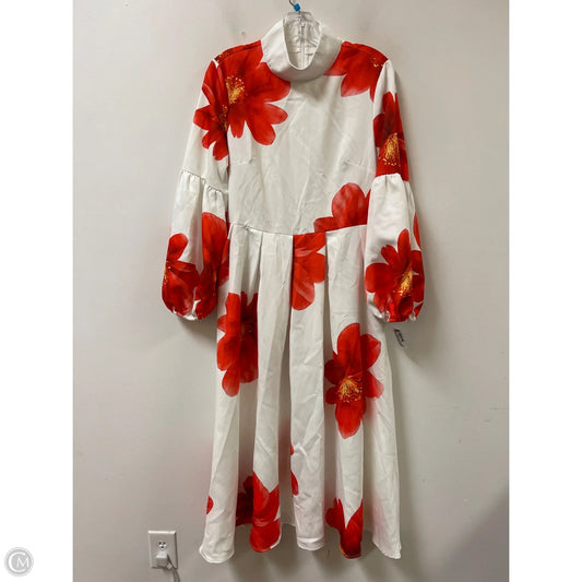 Dress Casual Maxi By Clothes Mentor In Red & White, Size: L