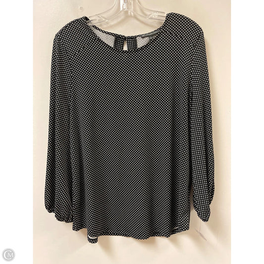 Top Long Sleeve By Adrianna Papell In Polkadot Pattern, Size: L