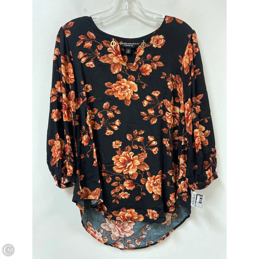 Top Long Sleeve By Torrid In Black & Orange, Size: L