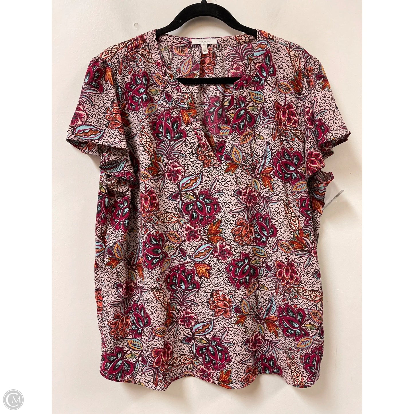 Top Short Sleeve By Maurices In Floral Print, Size: Xl