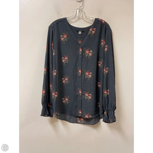 Blouse Long Sleeve By T Tahari In Grey & Pink, Size: Xl