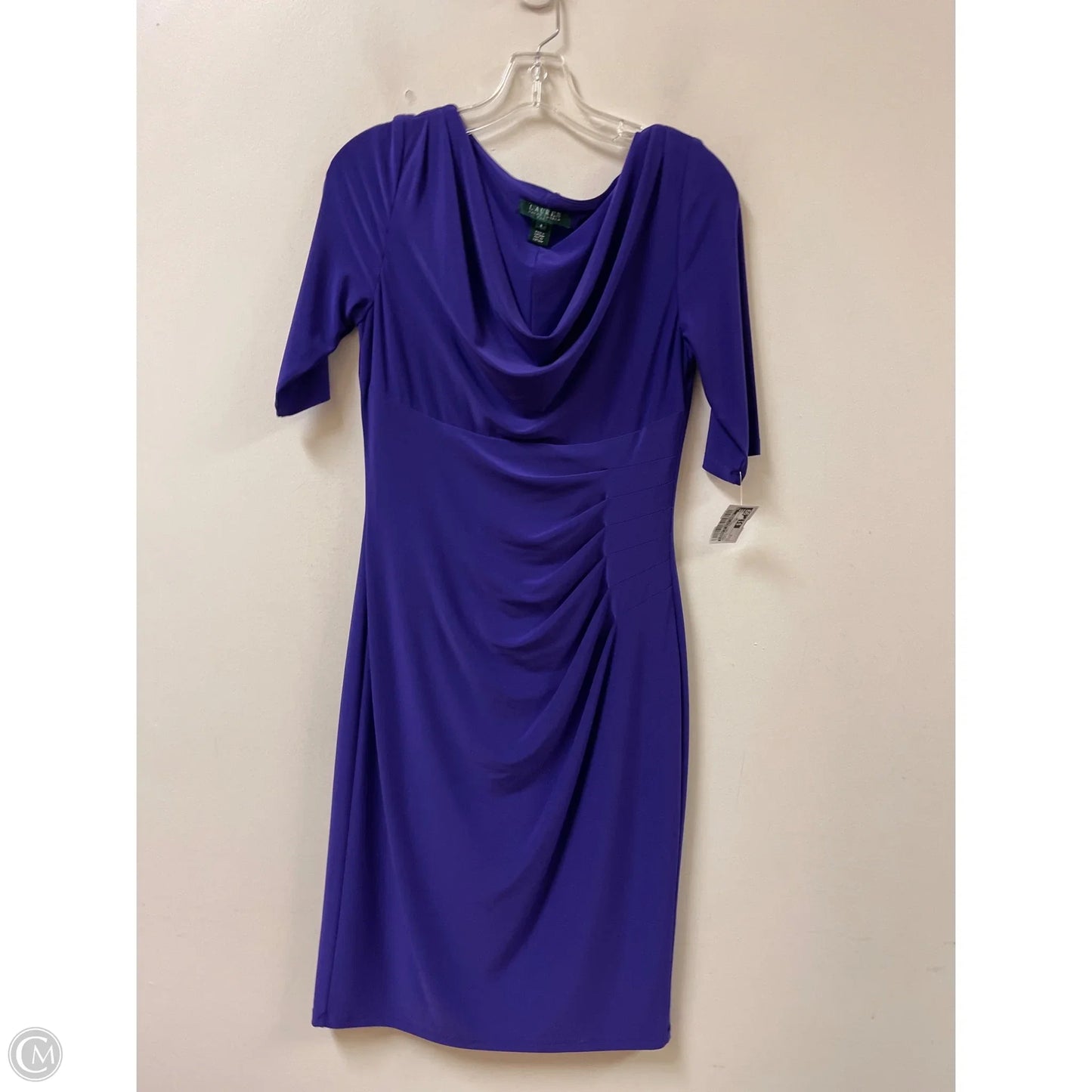 Dress Party Midi By Lauren By Ralph Lauren In Purple, Size: M