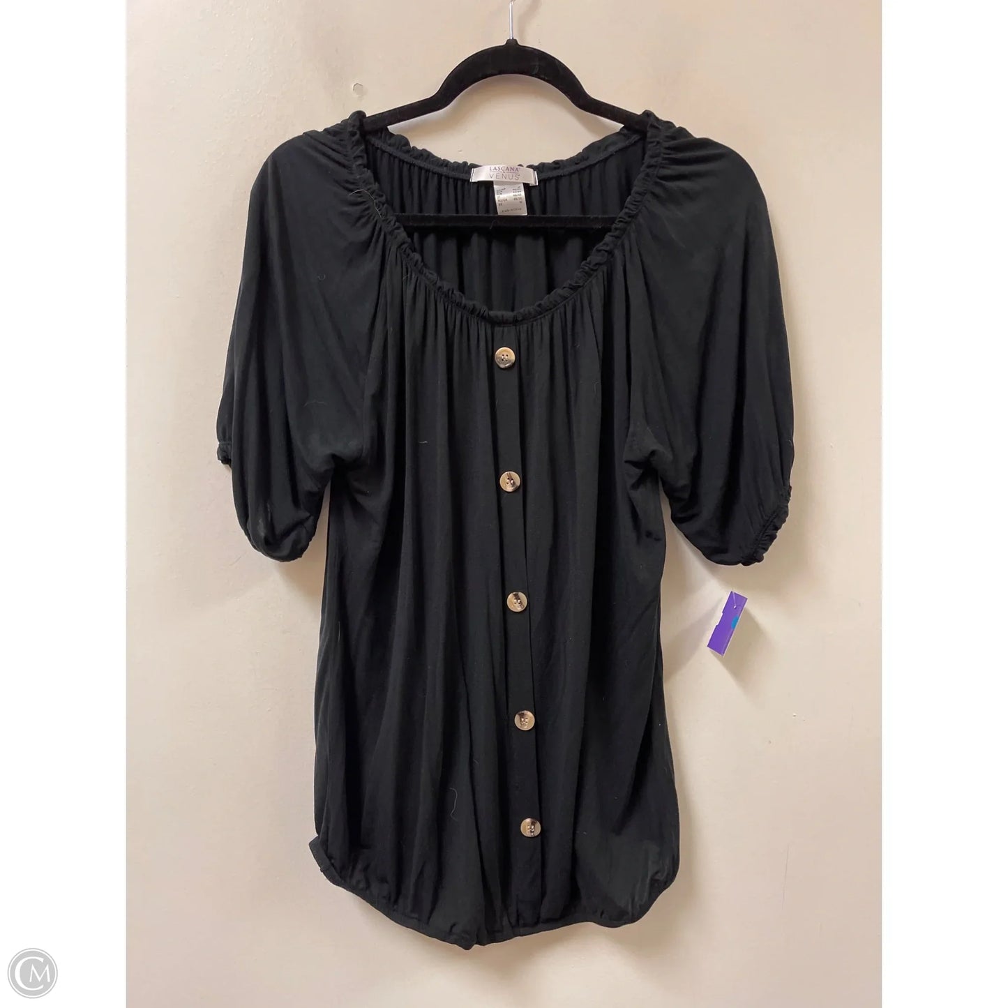 Top Short Sleeve By Lascana In Black, Size: M