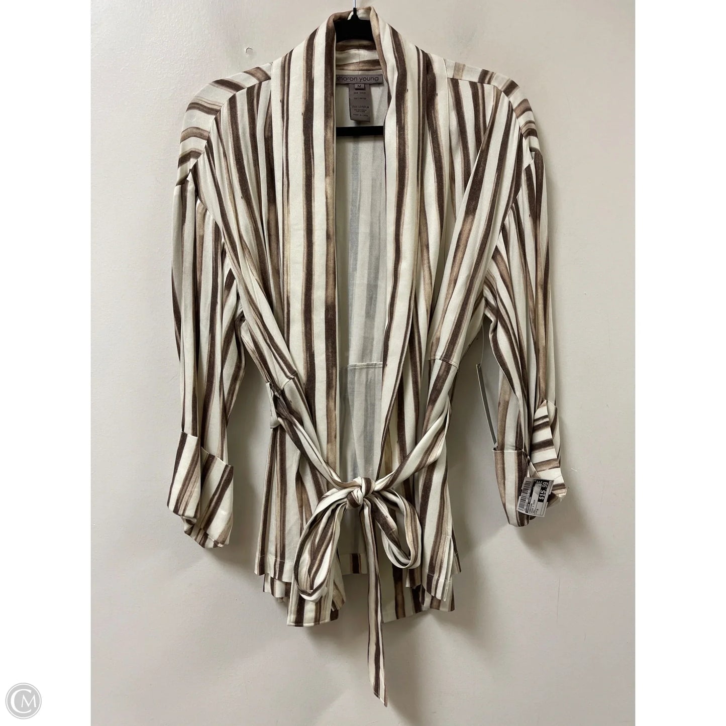 Cardigan By Sharon Young In Brown & Cream, Size: M