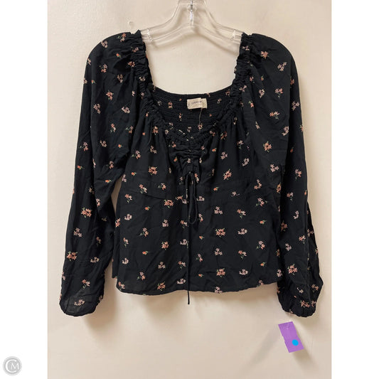 Top Long Sleeve By Lucky Brand In Floral Print, Size: S