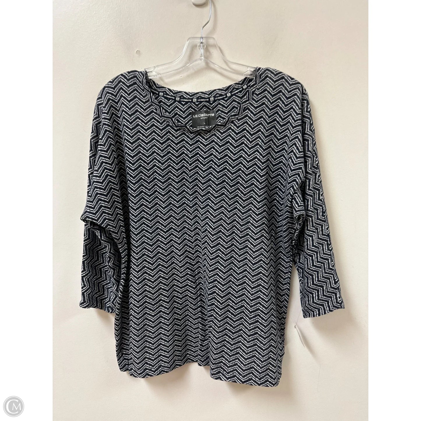 Top Long Sleeve By Liz Claiborne In Black, Size: L