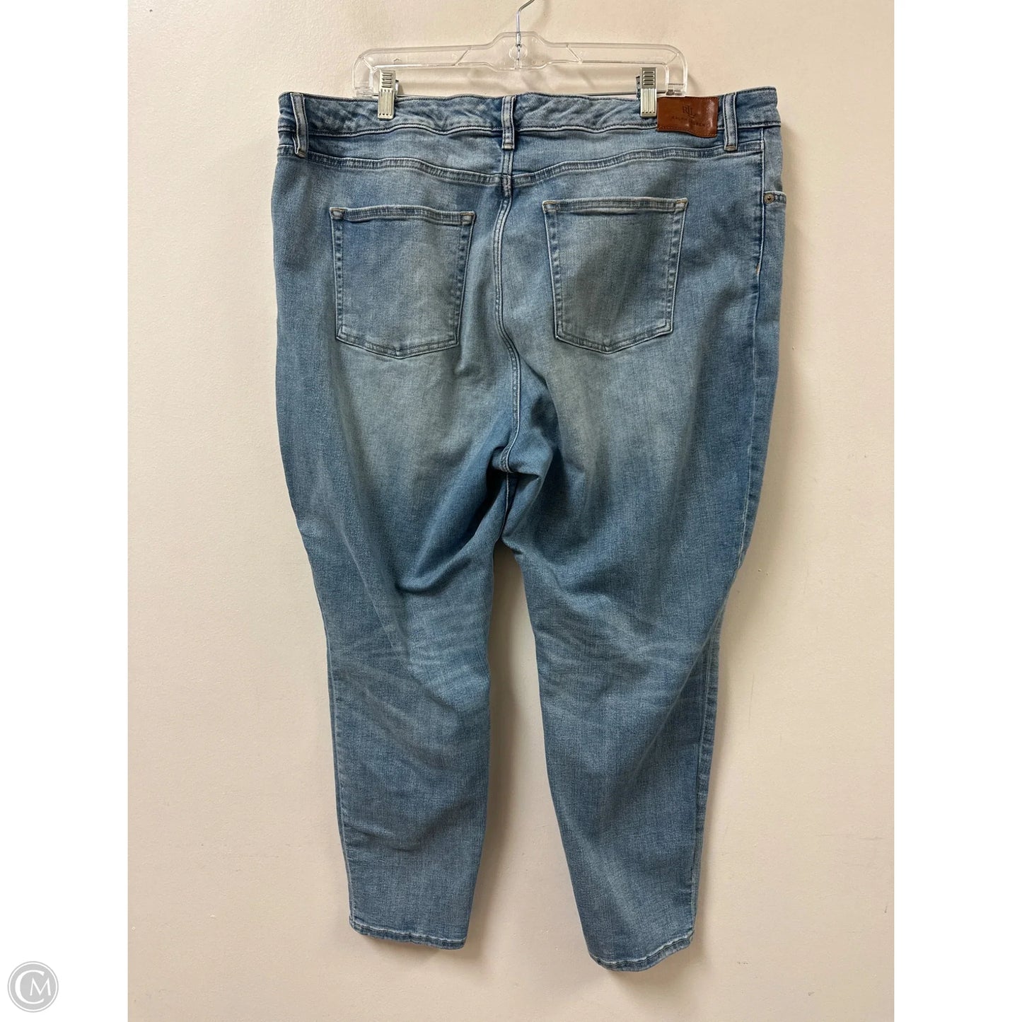 Jeans Straight By Lauren By Ralph Lauren In Blue Denim, Size: 22