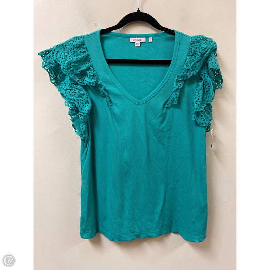 Top Short Sleeve By Chicos In Blue, Size: L