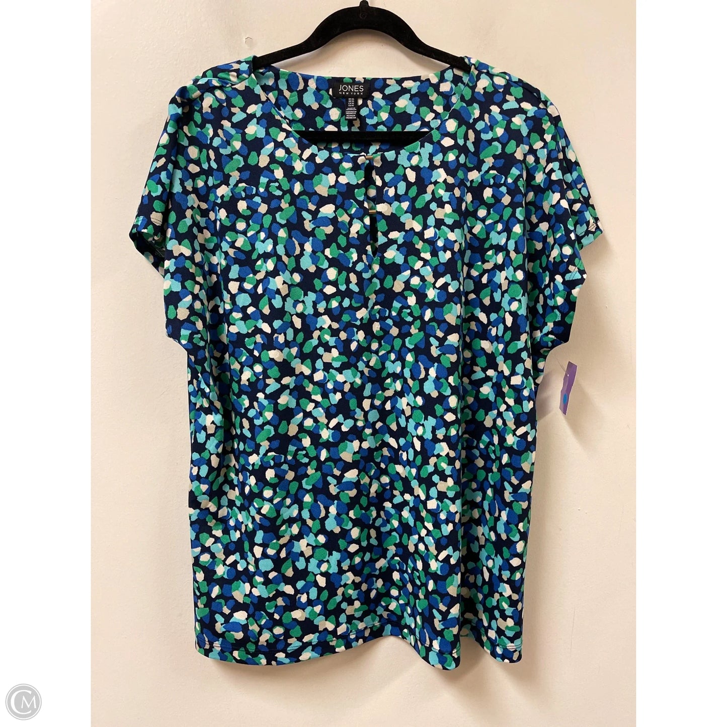 Top Short Sleeve By Jones New York In Blue & Green, Size: Xl