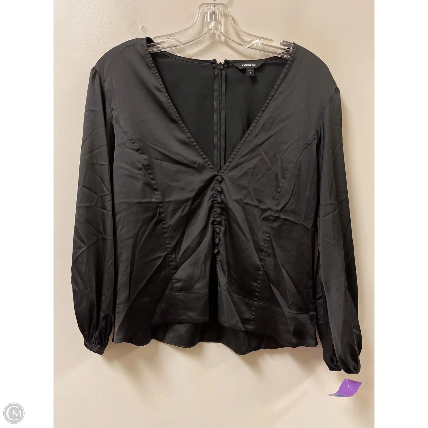 Top Long Sleeve By Express In Black, Size: L