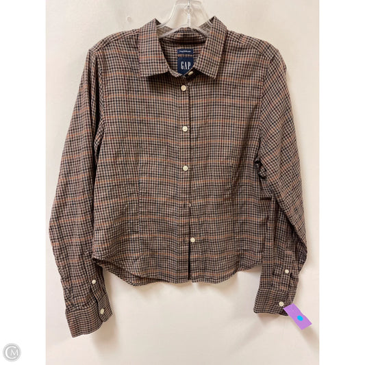 Blouse Long Sleeve By Gap In Brown, Size: M