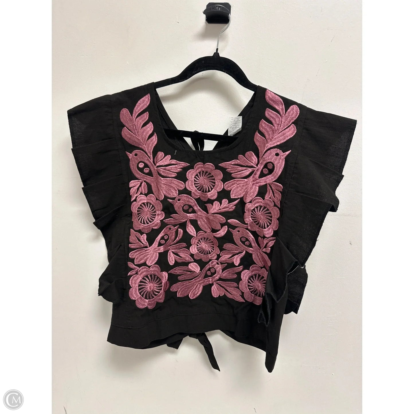 Top Short Sleeve By Clothes Mentor In Black & Pink, Size: M