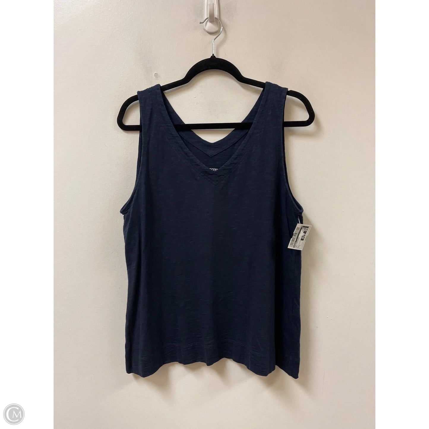 Top Sleeveless By Chicos In Navy, Size: L