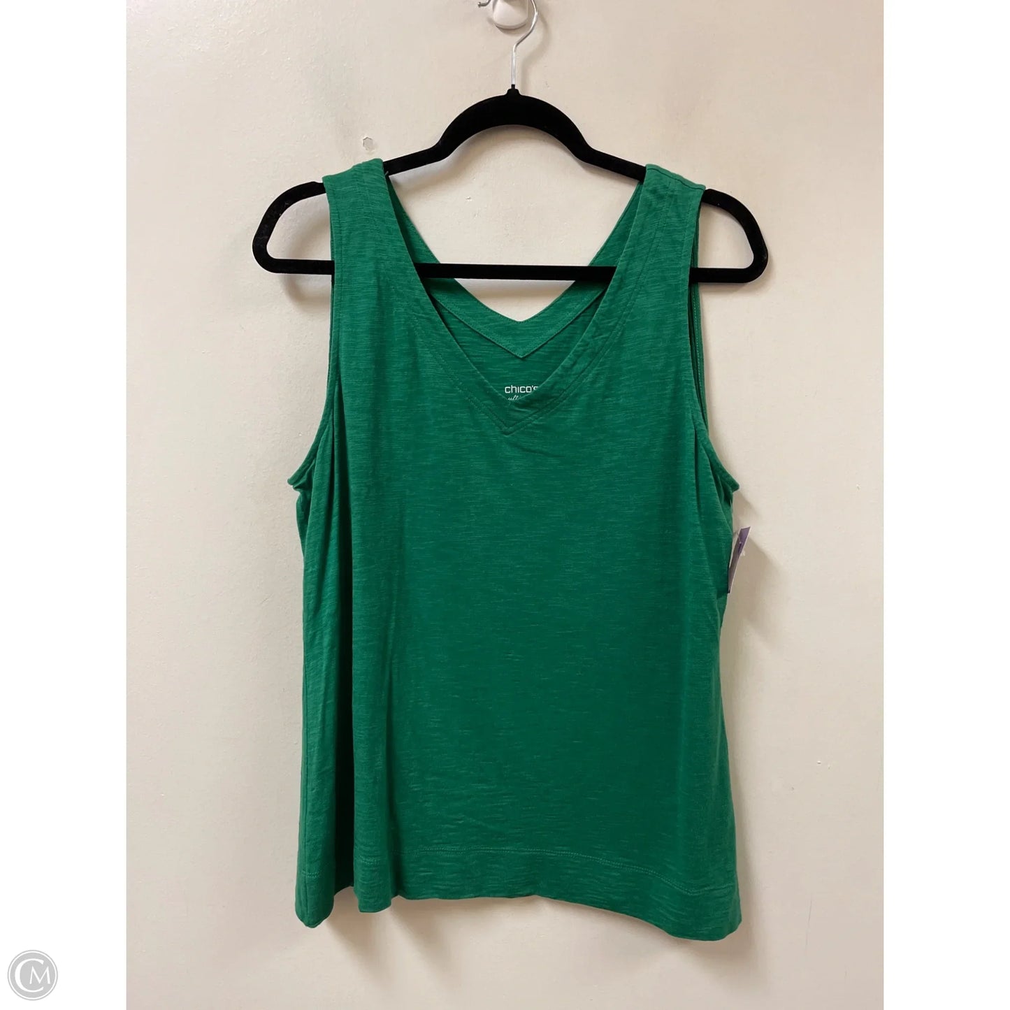 Top Sleeveless By Chicos In Green, Size: L