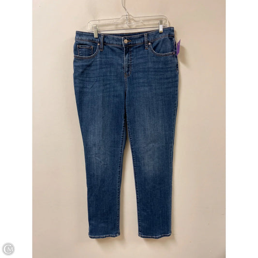 Jeans Straight By Chicos In Blue Denim, Size: 10
