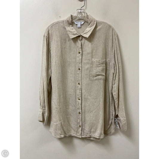 Blouse Long Sleeve By Old Navy In Cream, Size: L