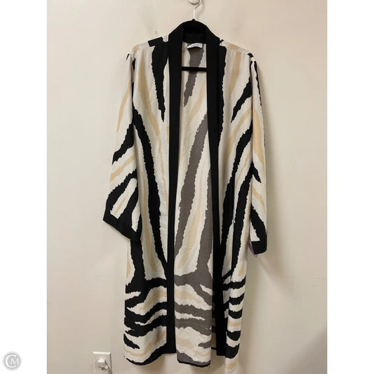 Kimono By Clothes Mentor In Black & Cream, Size: Xl