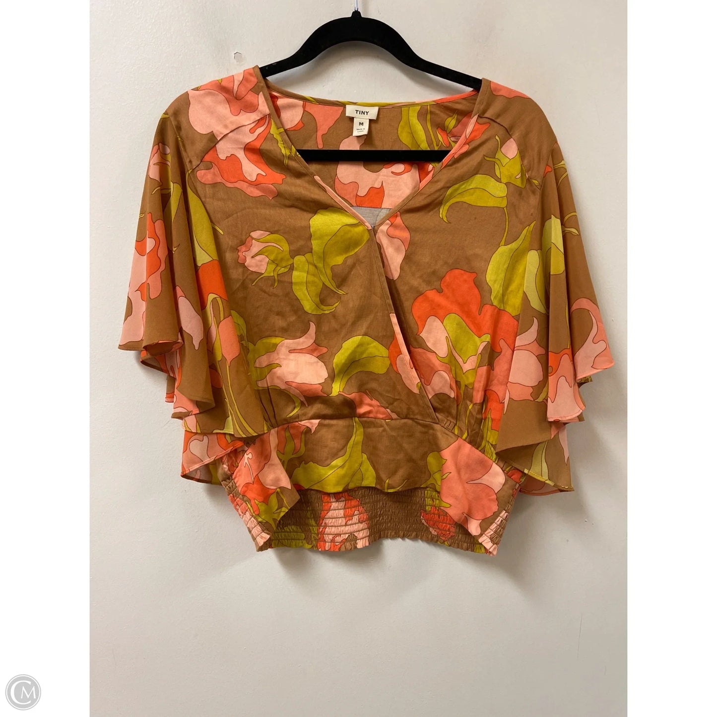 Top Short Sleeve By Tiny In Brown & Pink, Size: M