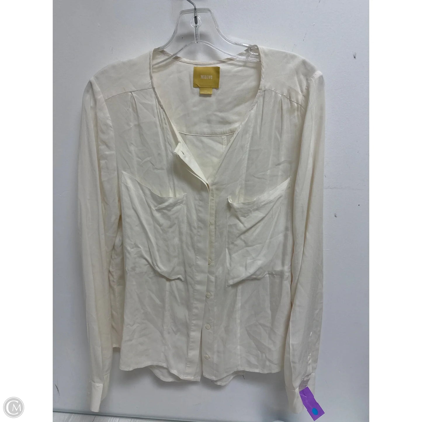 Blouse Long Sleeve By Maeve In Cream, Size: M