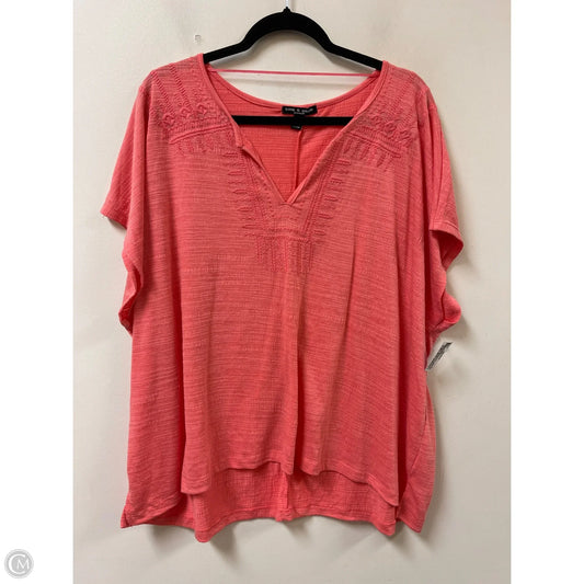 Top Short Sleeve By Cable And Gauge In Pink, Size: 3x