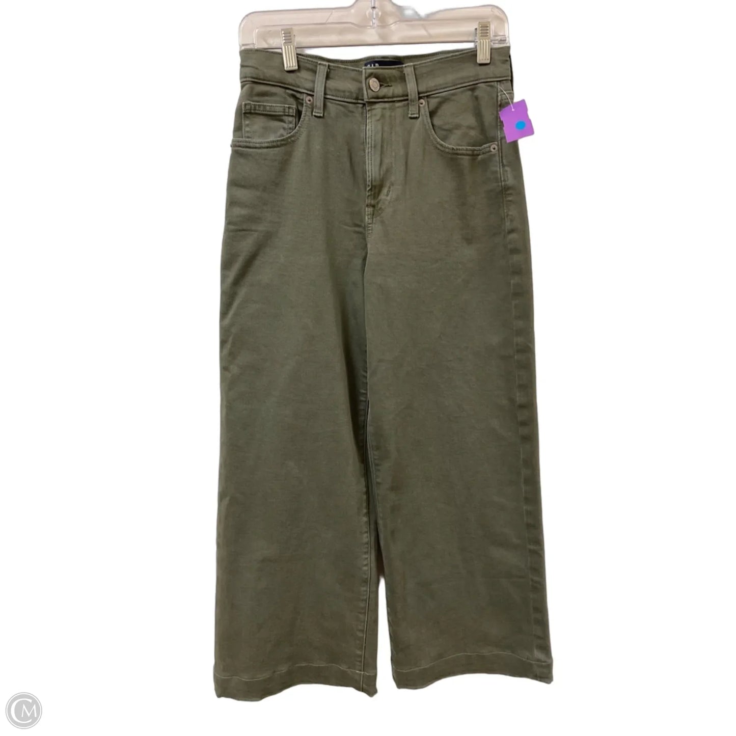 Pants Cropped By Gap In Green Denim, Size: 0