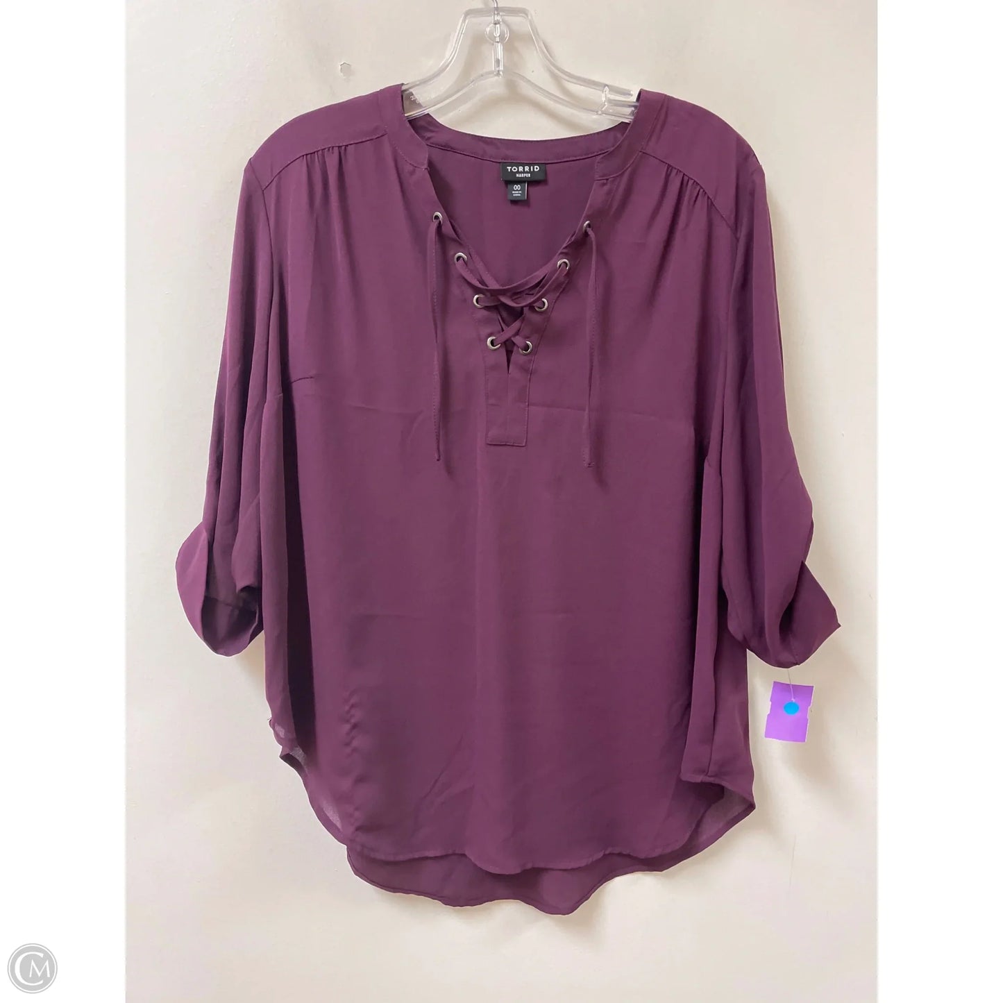 Top Long Sleeve By Torrid In Purple, Size: L