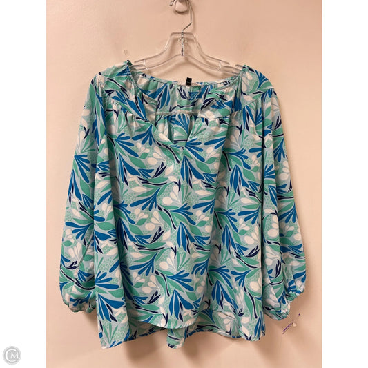 Top Long Sleeve By Michelle Mcdowell In Blue & Green, Size: Xl