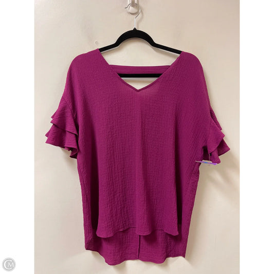 Top Short Sleeve By Apt 9 In Purple, Size: L
